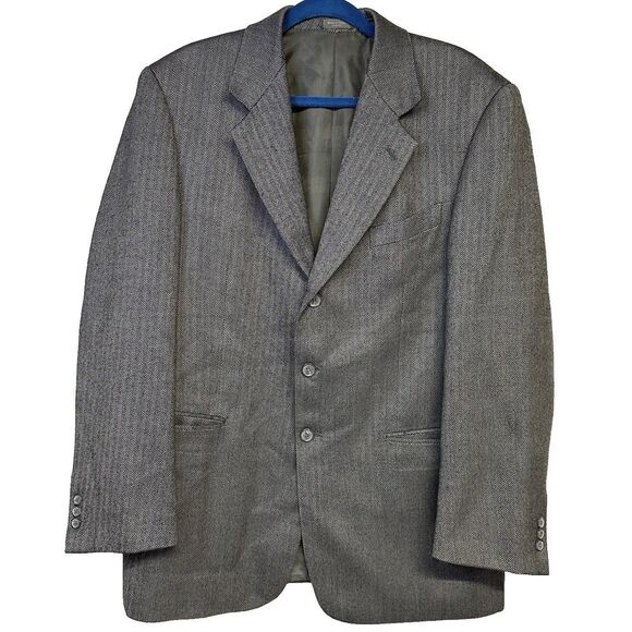 Chester’s Franco Uomo Wool Cashmere Houndstooth Blazer Coat Men 46R Suit Jacket - Picture 1 of 14